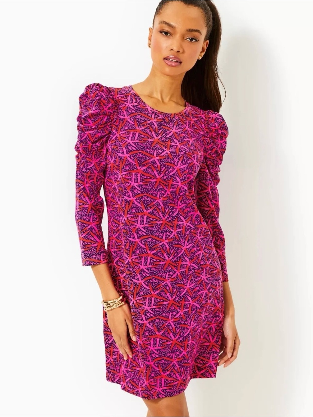 LILLY PULITZER
Steffie Dress - Passion Fruit Pink Star Searching